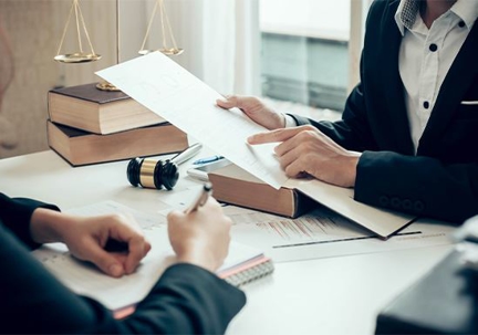 Lawyer with paperwork